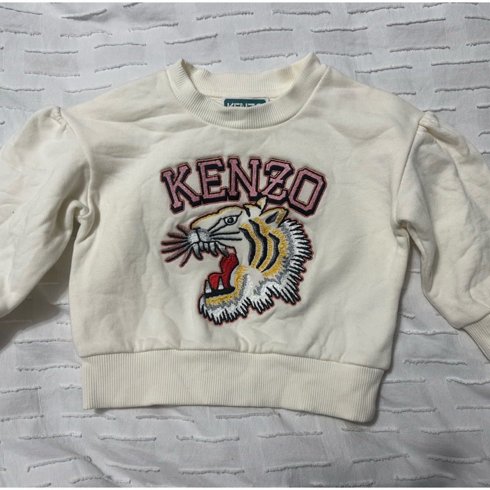 Kenzo Kids White Tiger Embroidered Sweater